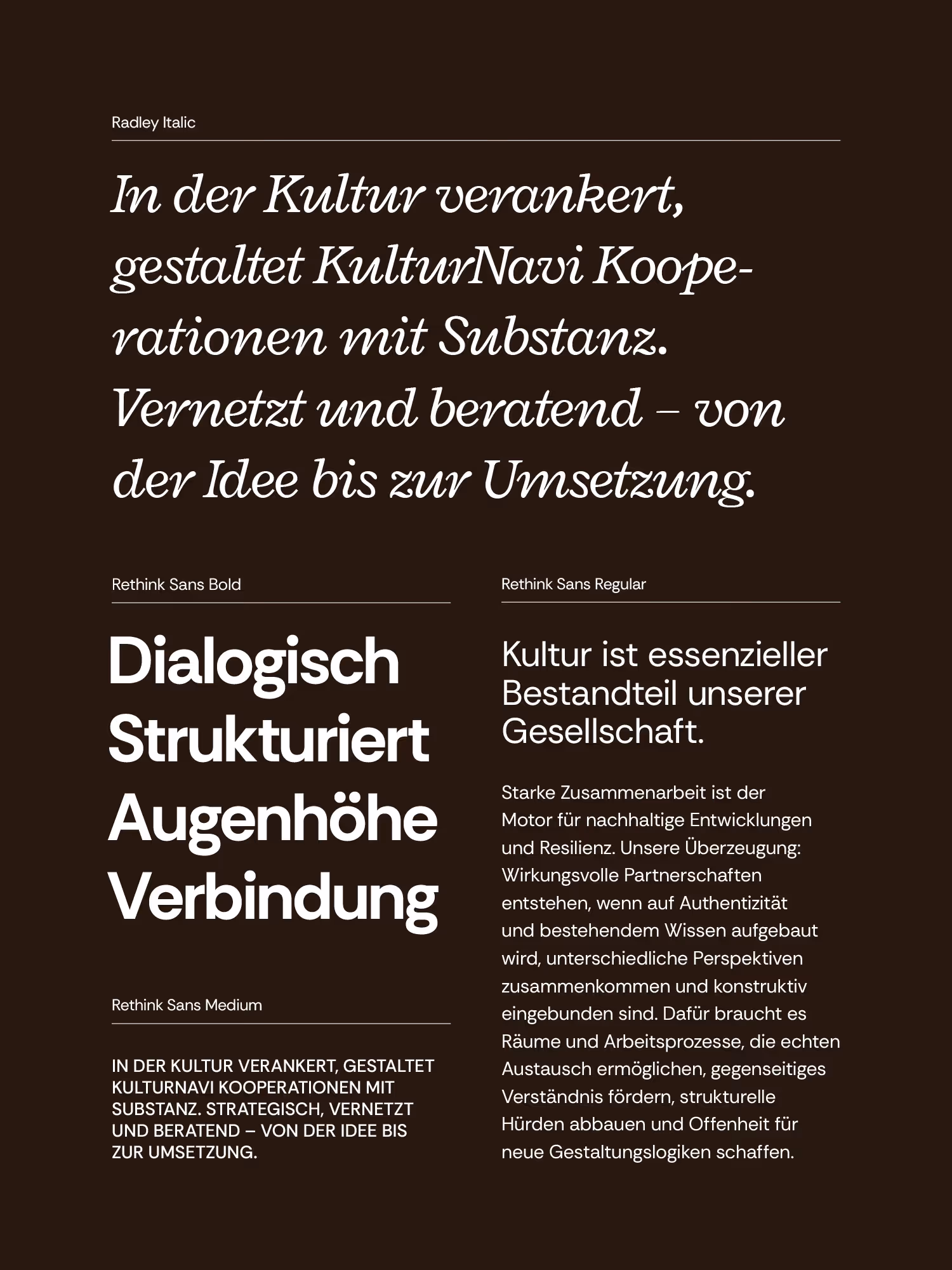KulturNavi Brand Schriften