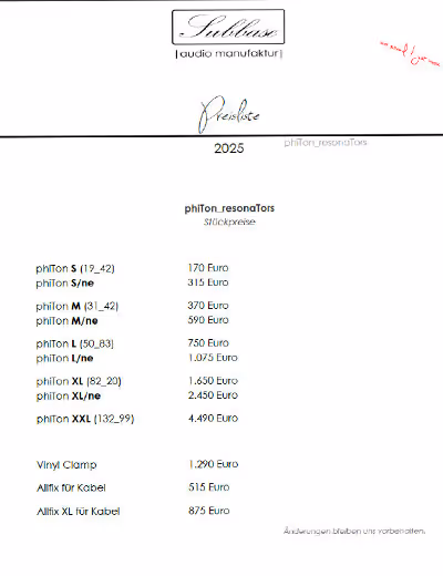 Preisliste phiTon_resonators 2025
