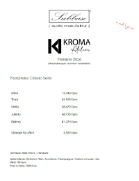 Kroma Atelier Preisliste 2026