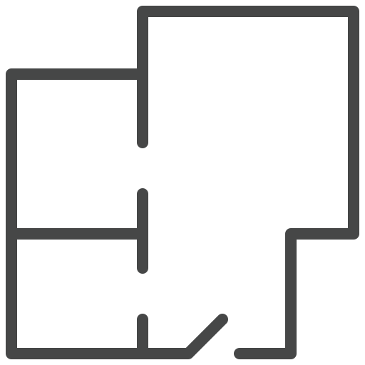 Floorplan icon used as symbol for number of rooms
