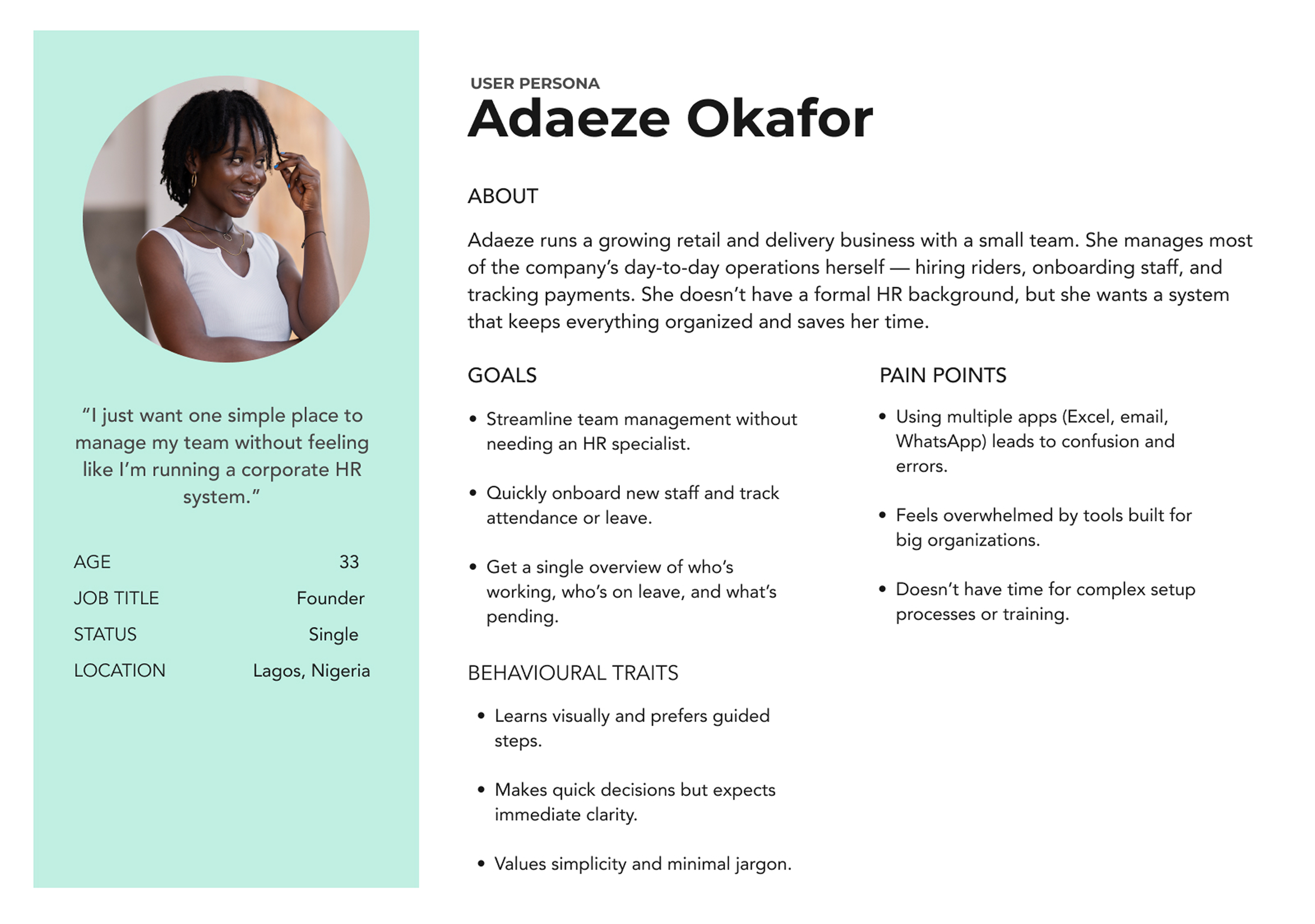 User persona