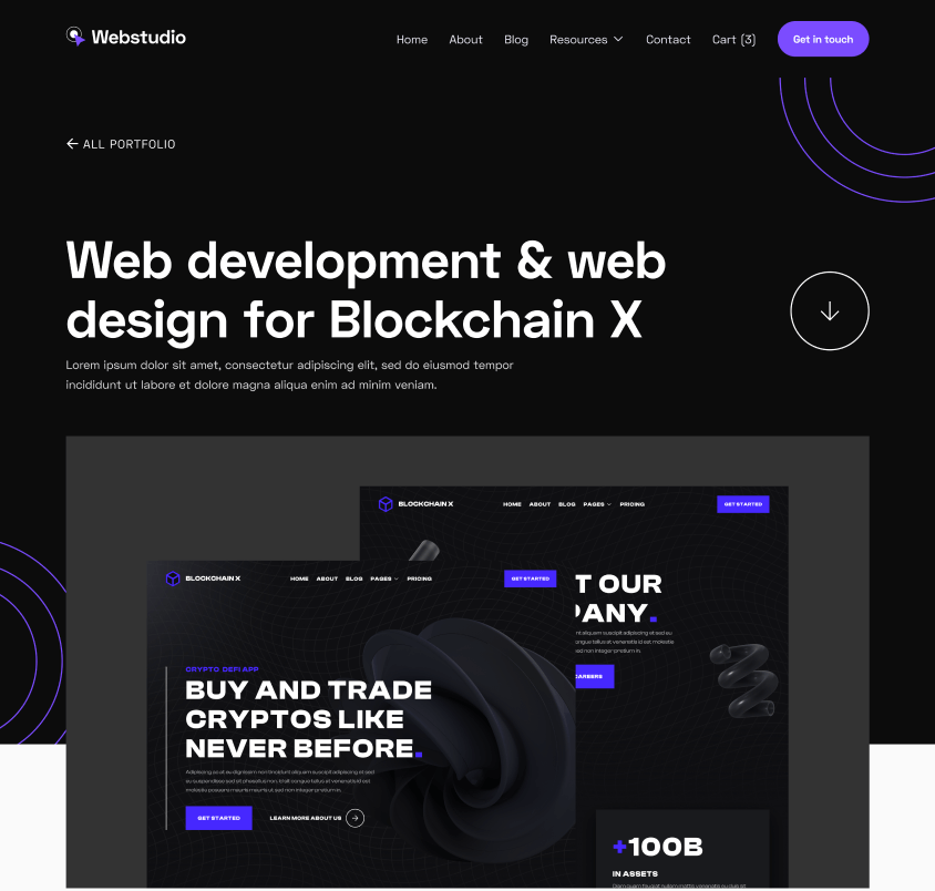 Webstudio X - Portfolio Single Hero - Home Page - Web Design Agency Webflow Template