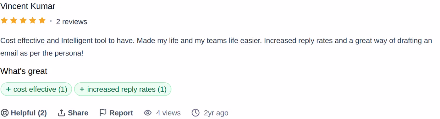 One-star Mailscale Trustpilot review describing deliverability issues with shared IP addresses