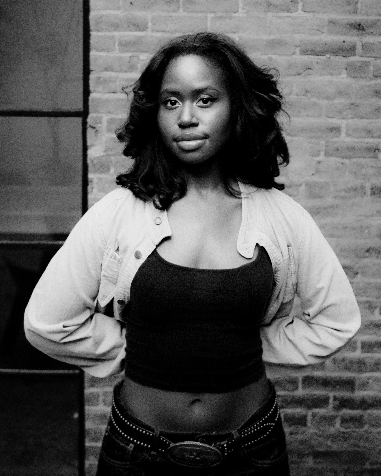 Momo Boyd black and white portrait brick wall — Miss Michigan EP 2026 alternative R&B singer New York