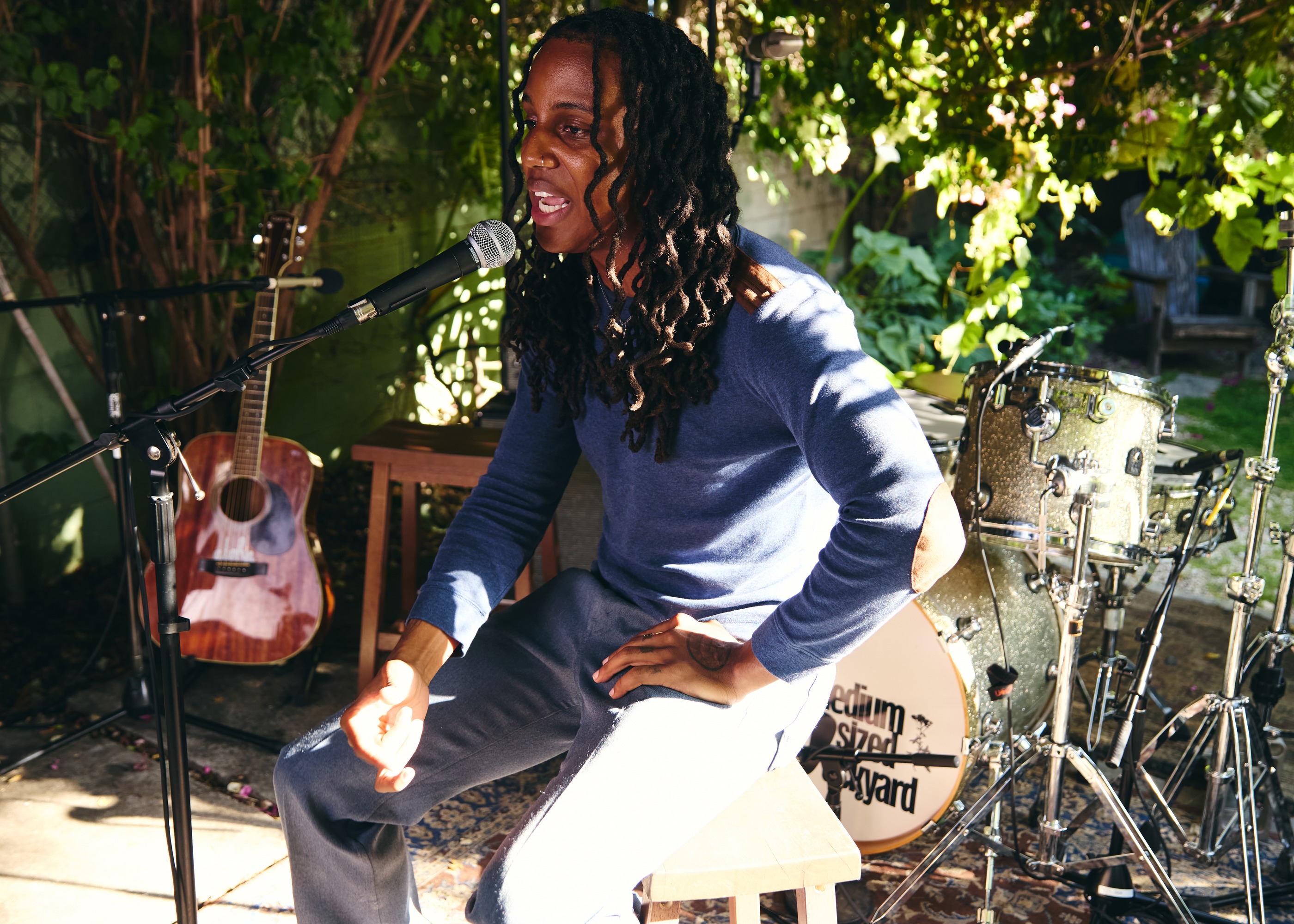 Jody Fontaine at Medium Sized Backyard interview  -  AG Club member discussing debut solo project