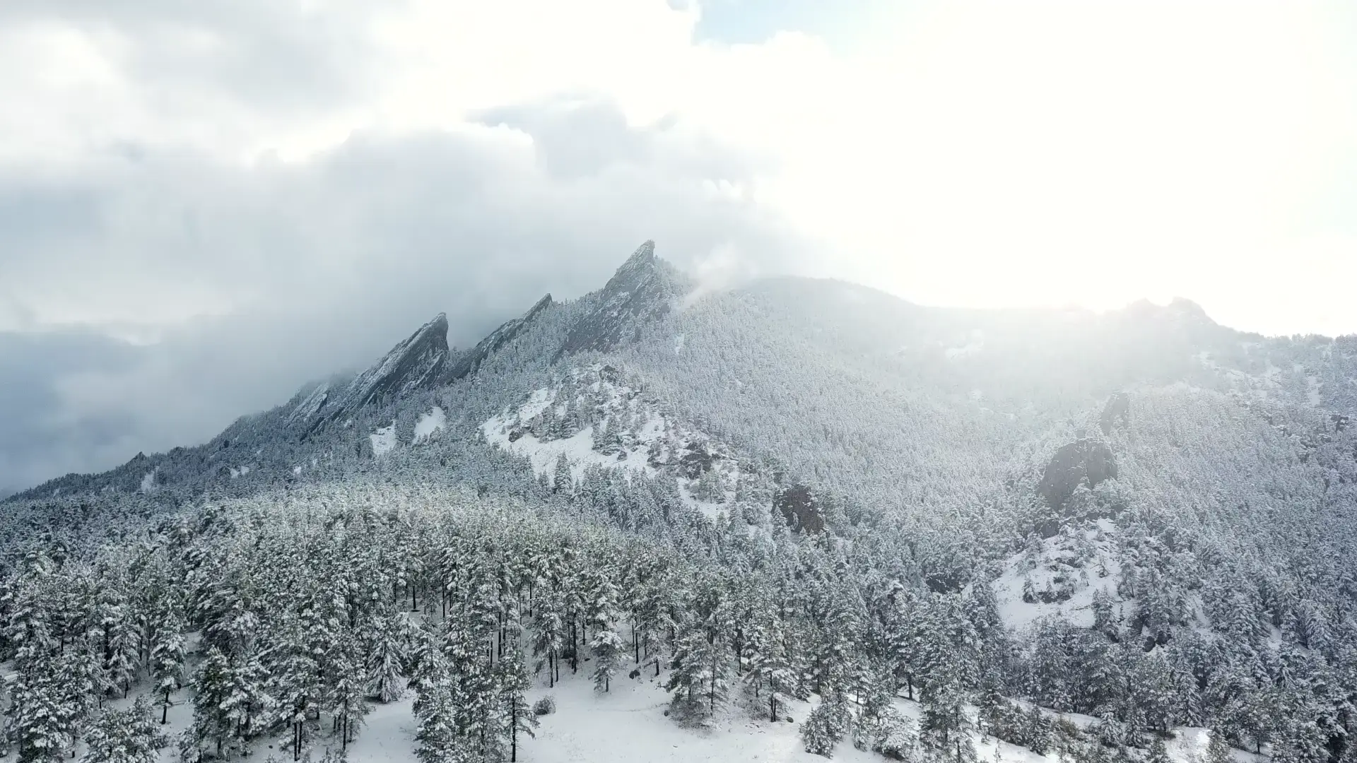 Snowy mountains in the winter