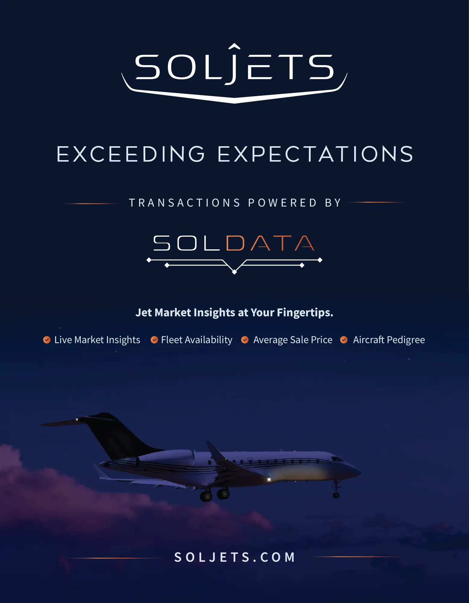 Event flyer for an aviation broker