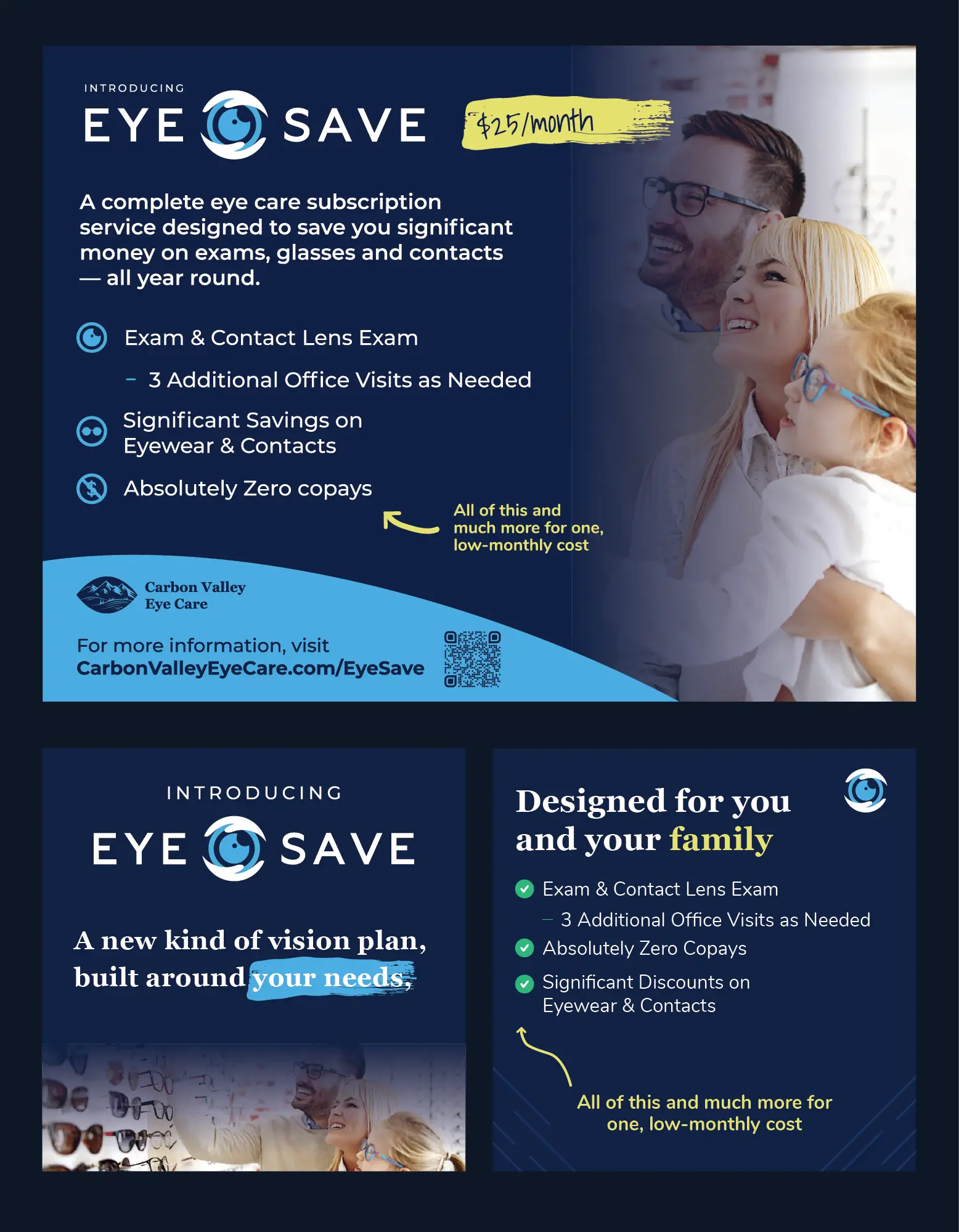 Promotional flyer for a new eye care subscription service