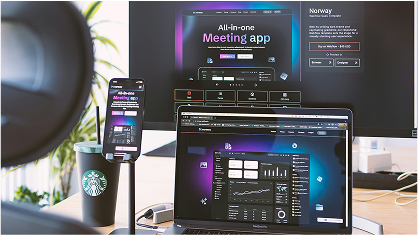 A mobile phone, laptop, and large desktop monitor all displaying the same website in its different resolutions