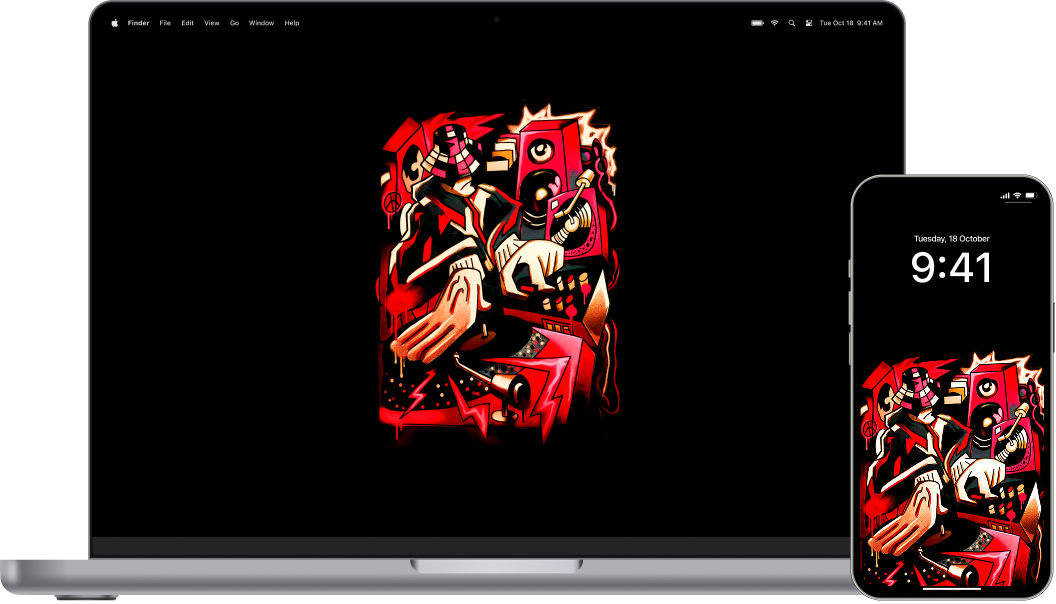 Red and black graffiti illustration inspired by hip-hop street culture.