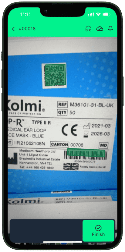 Inventory scanning process with Ventory mobile application 