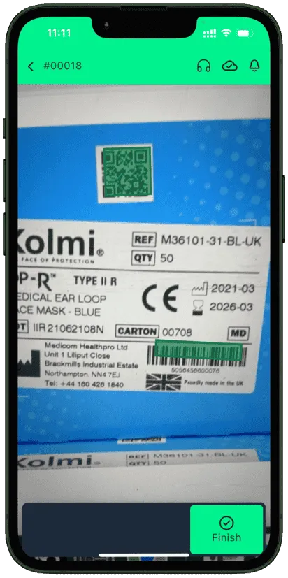 Inventory scanning process with Ventory mobile application 