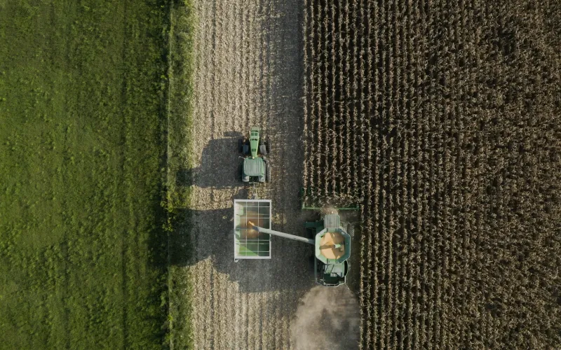 Photo of a tractor in a farm