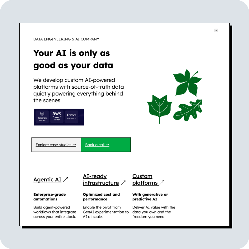 Website copywriting services, with Google Doc wireframes to make the structure crystal-clear for designers and AI tools