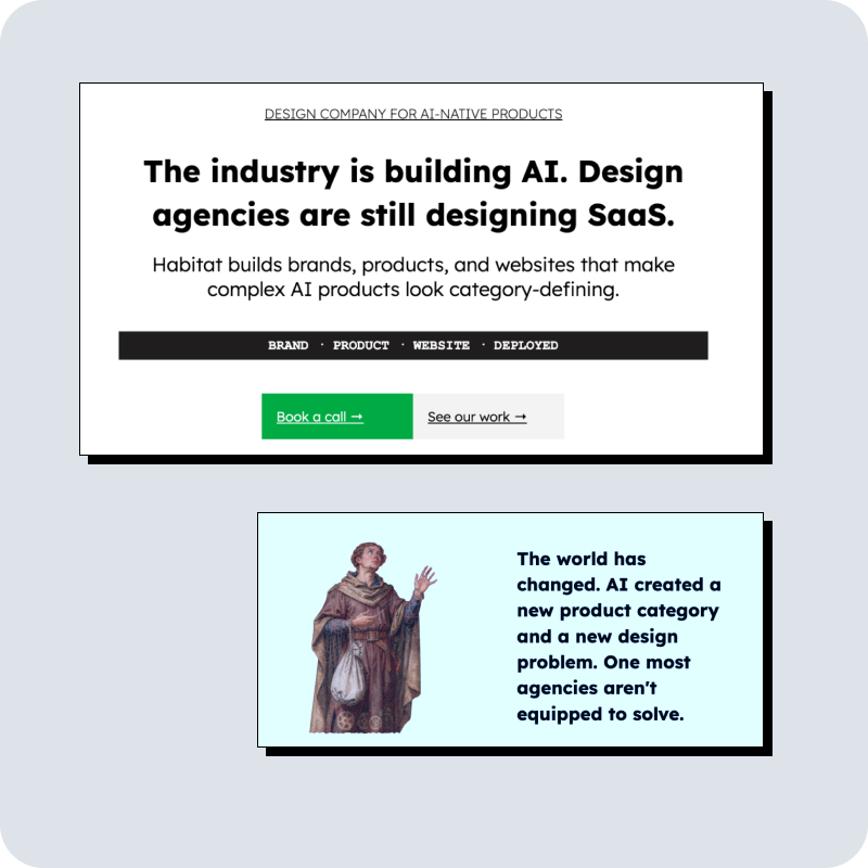 Homepage copywriting services to document your positioning and make your offer clear.