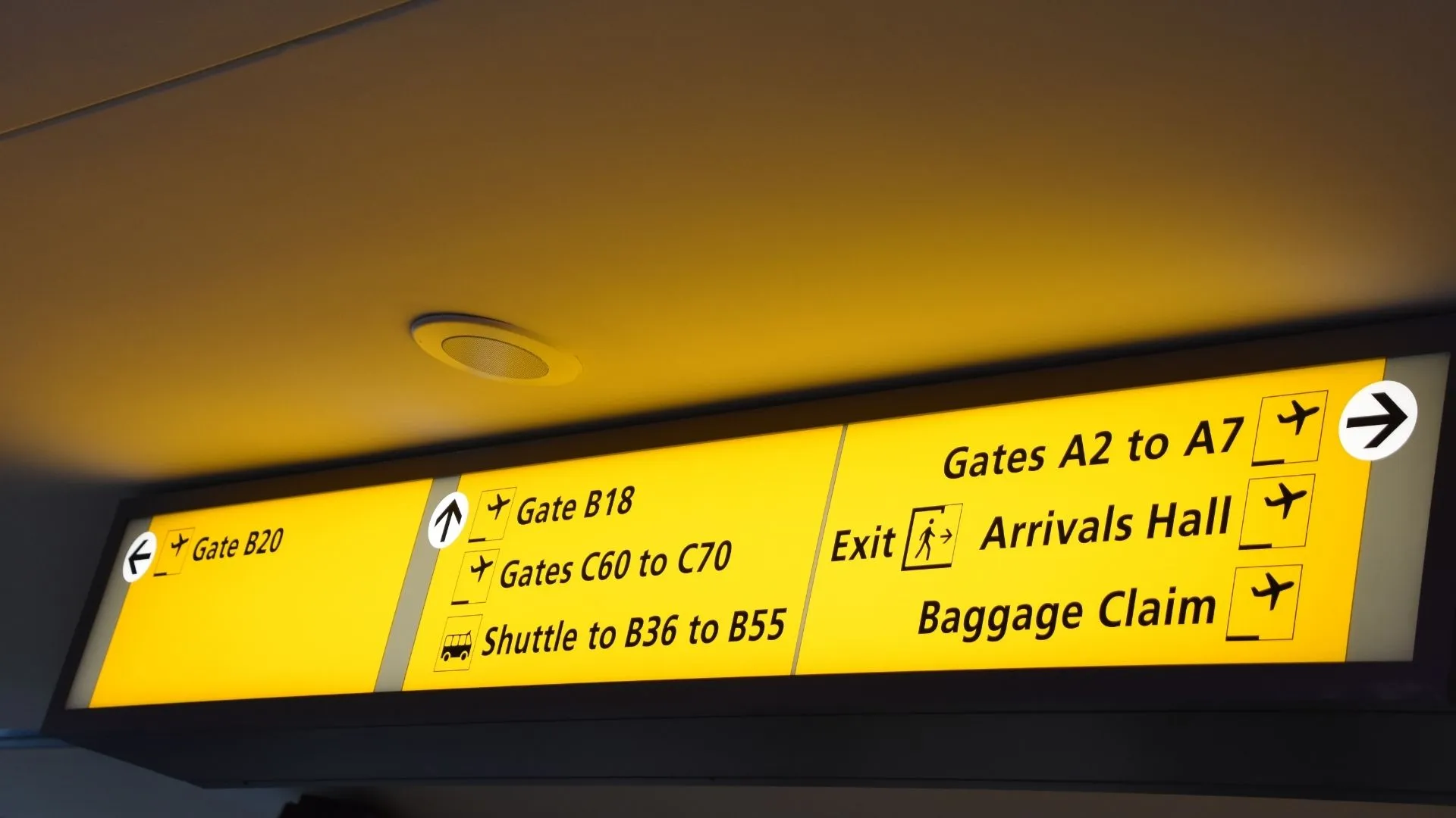 Wayfinding signage installation in the airport