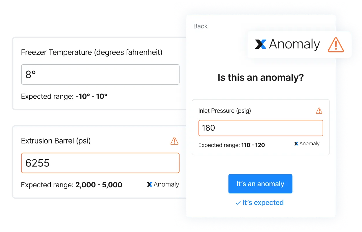 Screenshot of MaintainX application confirming Anomaly