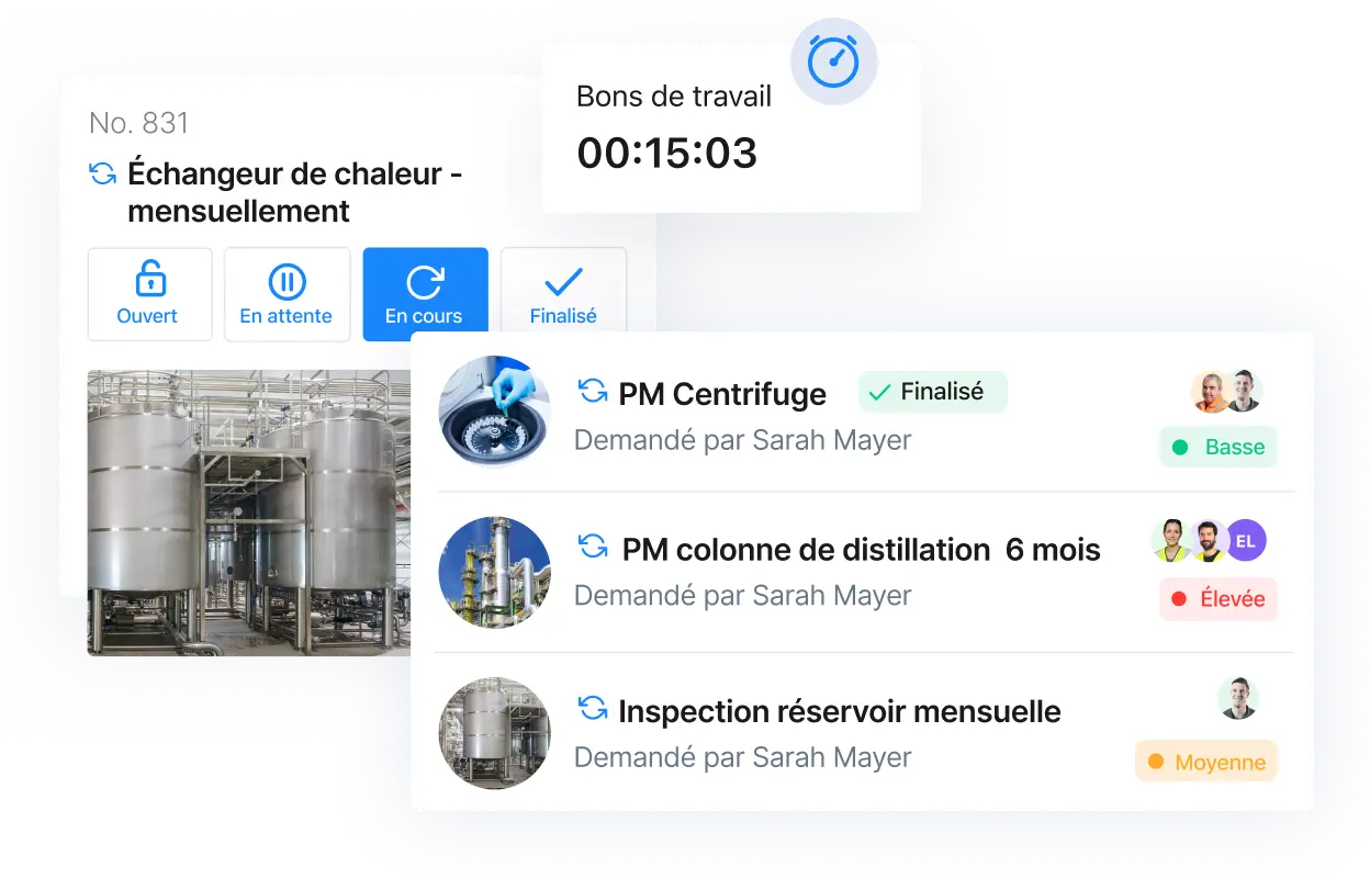 Les fabricants de produits chimiques peuvent créer des procédures standardisées et faciles à suivre, puis s'assurer que la maintenance est effectuée correctement et en toute sécurité grâce à l'enregistrement du travail sur mobile sur MaintainX.