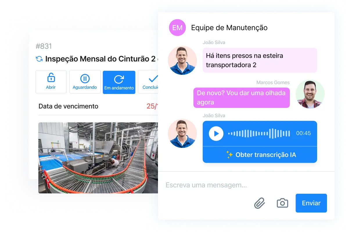 Colabore com outros usuários no MaintainX com mensagens