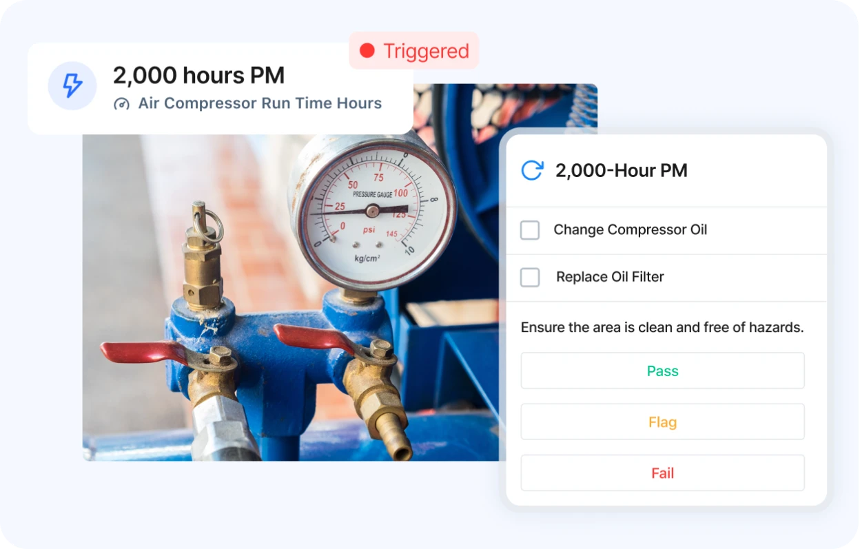 Maintenance technician responding to a vibration alert