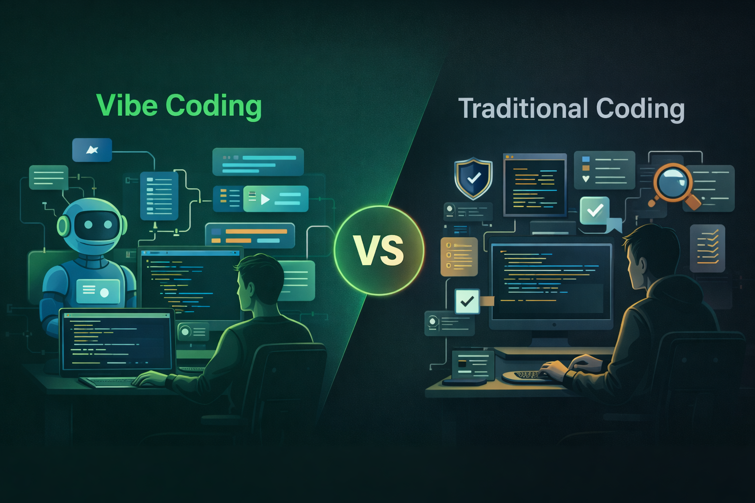 vibe coding vs traditional coding