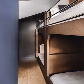 Lits superposés dans une chambre Hôtel Marielle de Val Thorens