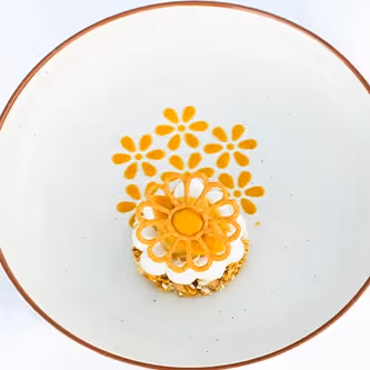 Dessert du restaurant le M à la mangue