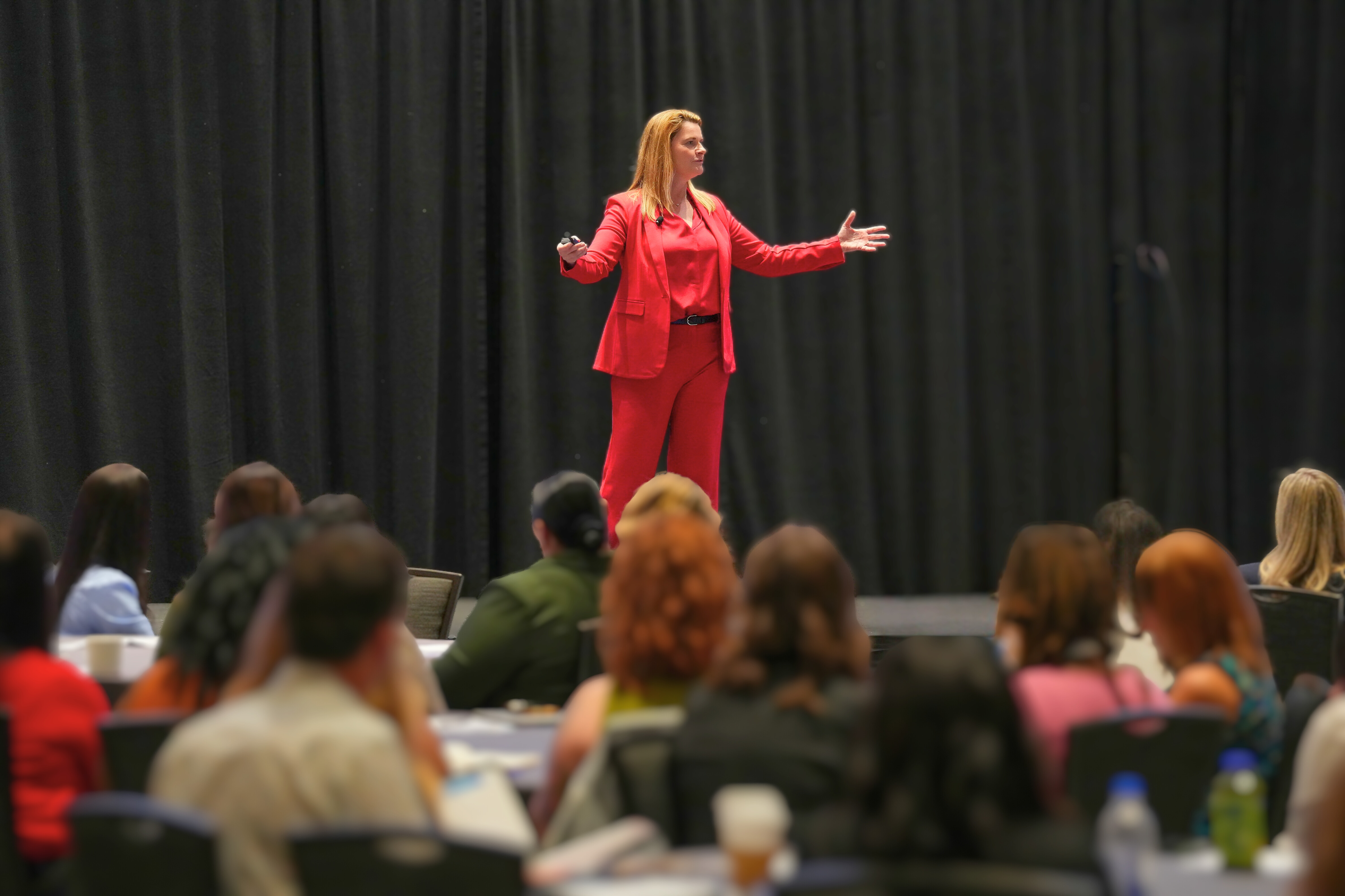 Lisa Bragg speaking to a room of attendees