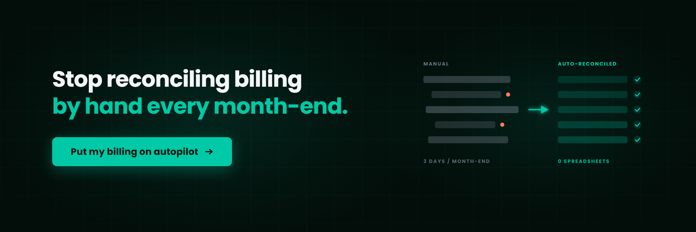 Stop reconciling MSP billing by hand every month-end. Put my subscription billing on autopilot with automated reconciliation.
