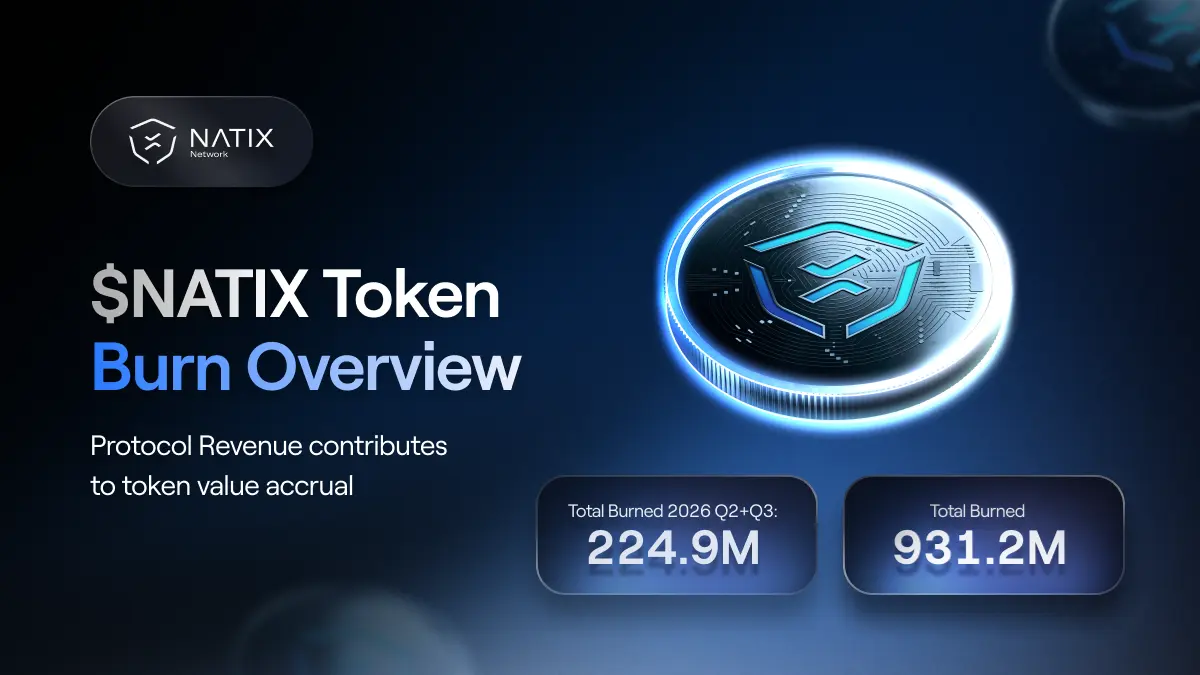 The $NATIX token with a summary of how much was burned now and how much was burned in total until today
