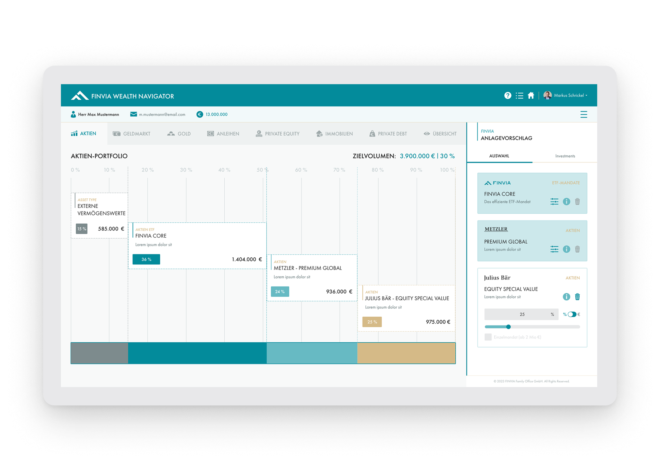 Dashboard mockup