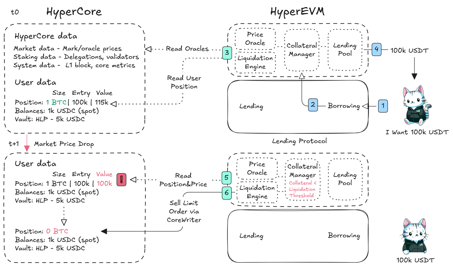 With the HyperCore and HyperEVM, developers and users get an environment where decentralized applications can interact directly with the order book and liquidity, enabling the design of new financial instruments on top of the existing ecosystem.