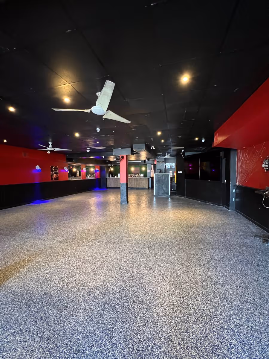 Epoxy flooring in a commercial building