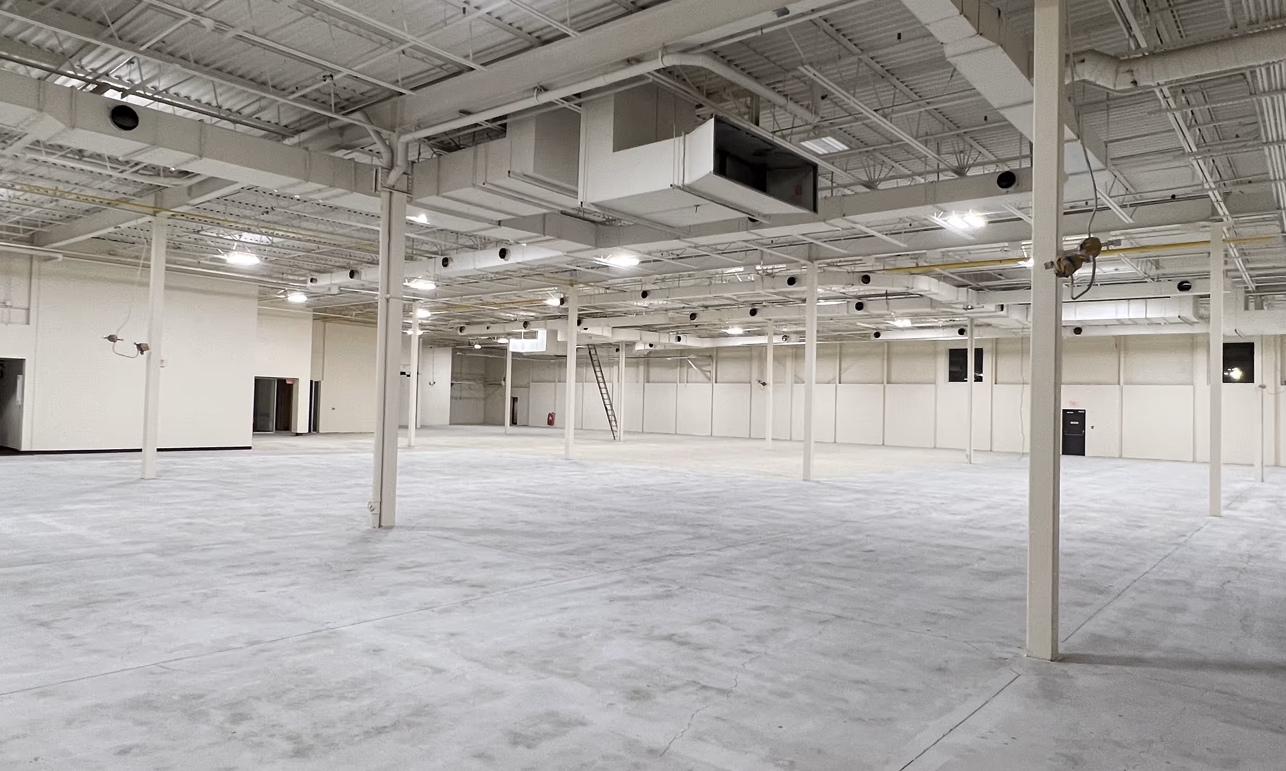 Commercial concrete floor prepared for an epoxy floor coating