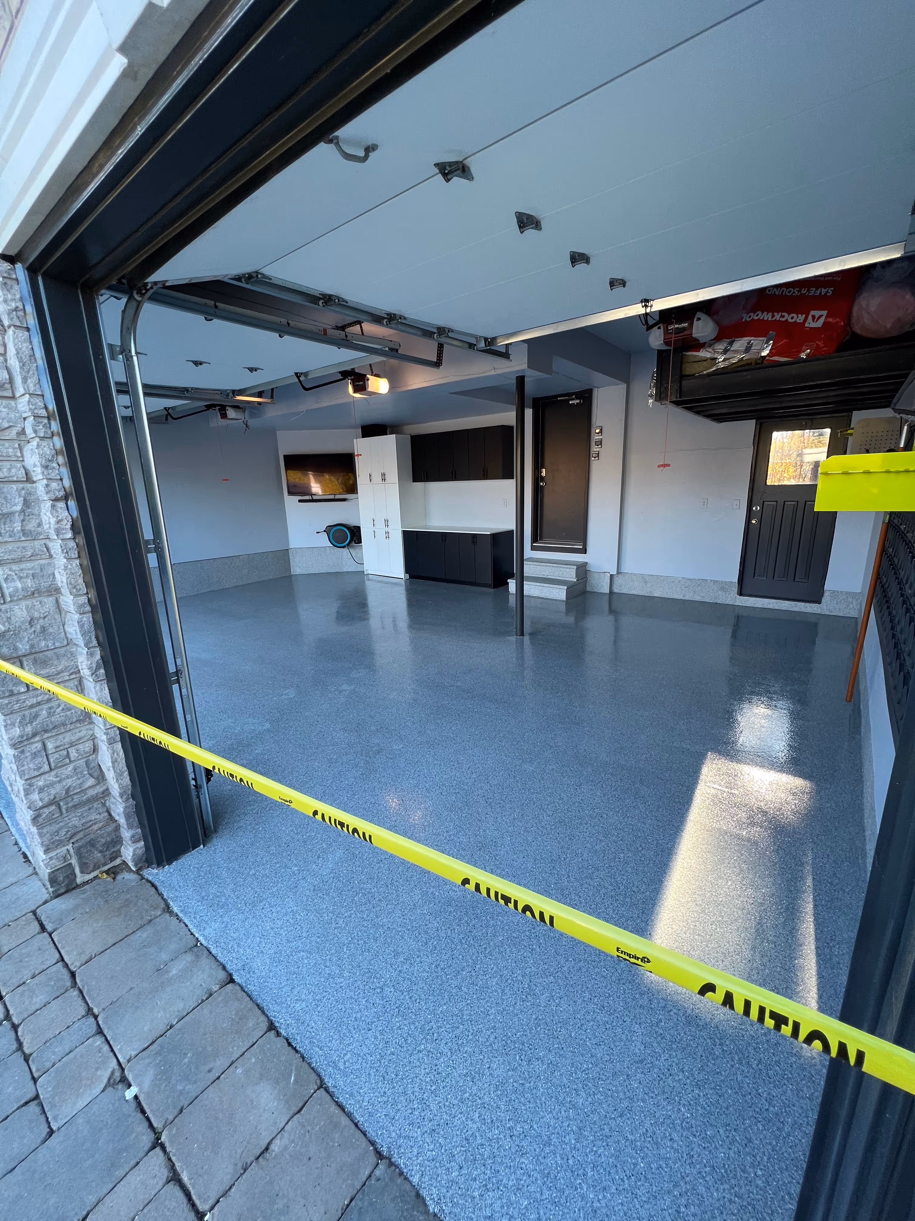 Double garage with new epoxy flooring