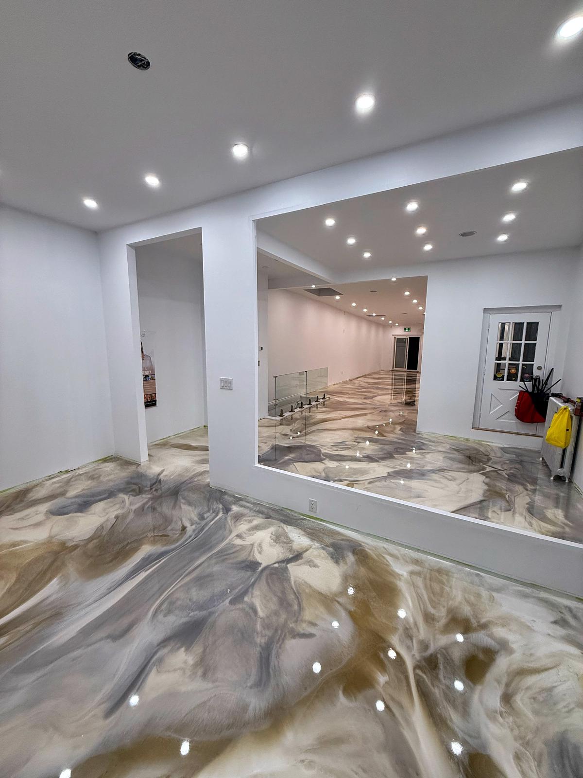 Gold and White Metallic Epoxy