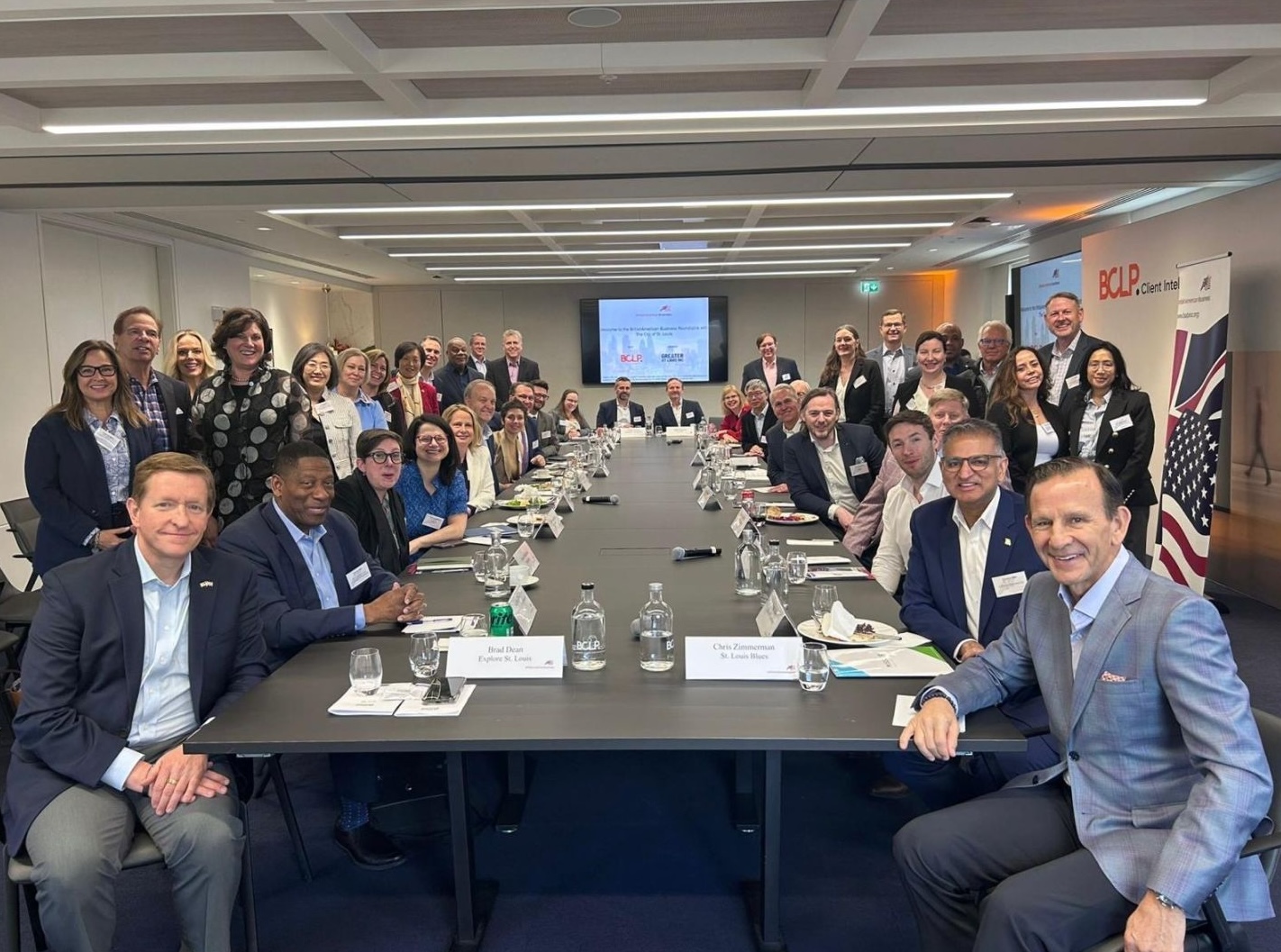 leaders at table in london for the St. Louis Trade mission
