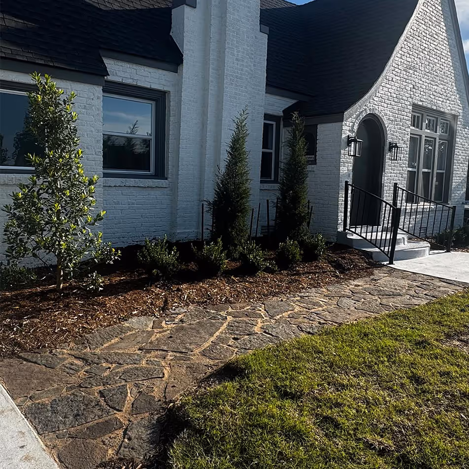 A historical home with a transformed landscape