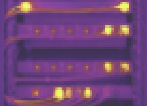 Thermal image of rack PDU receptacles