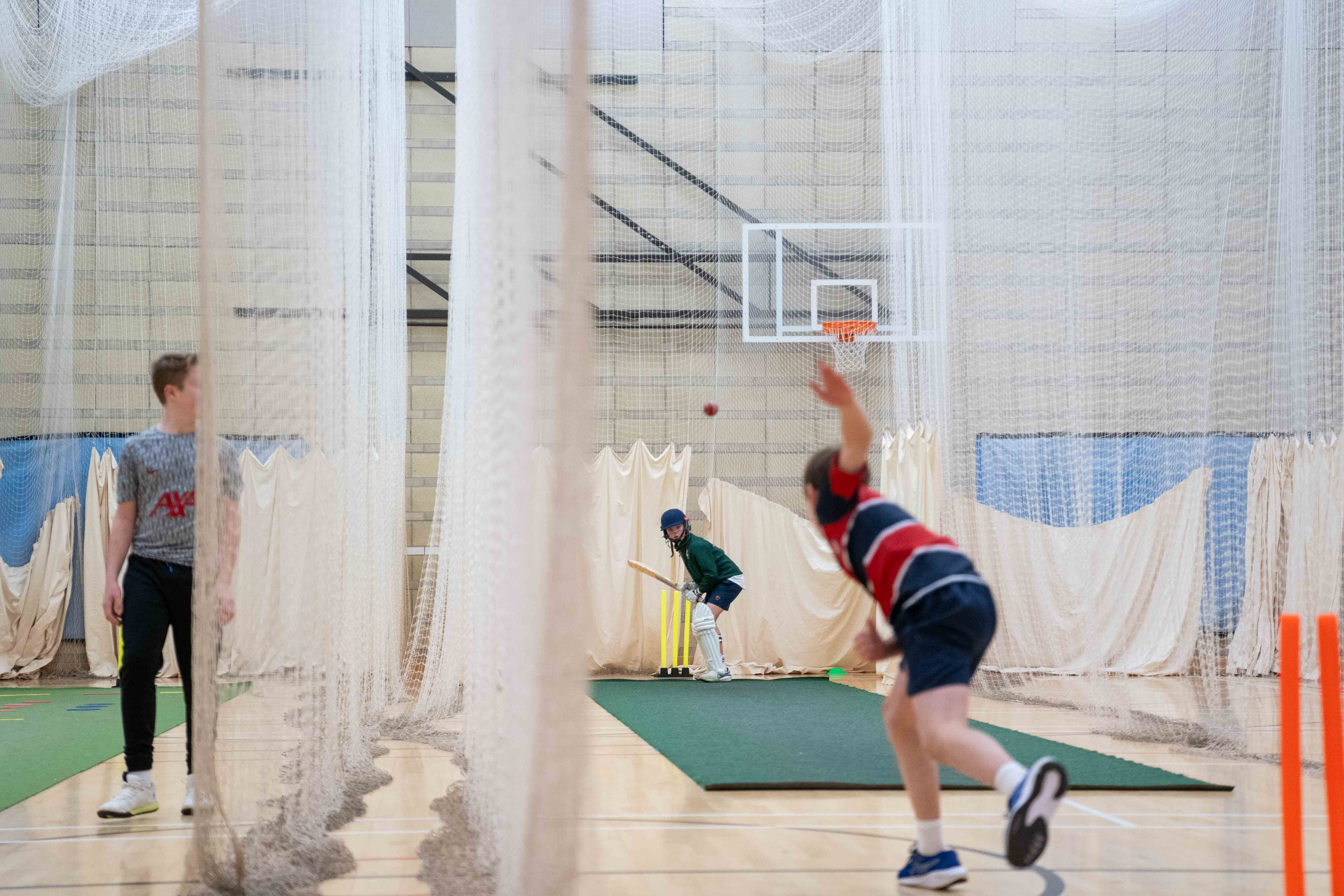 Kids cricket training session