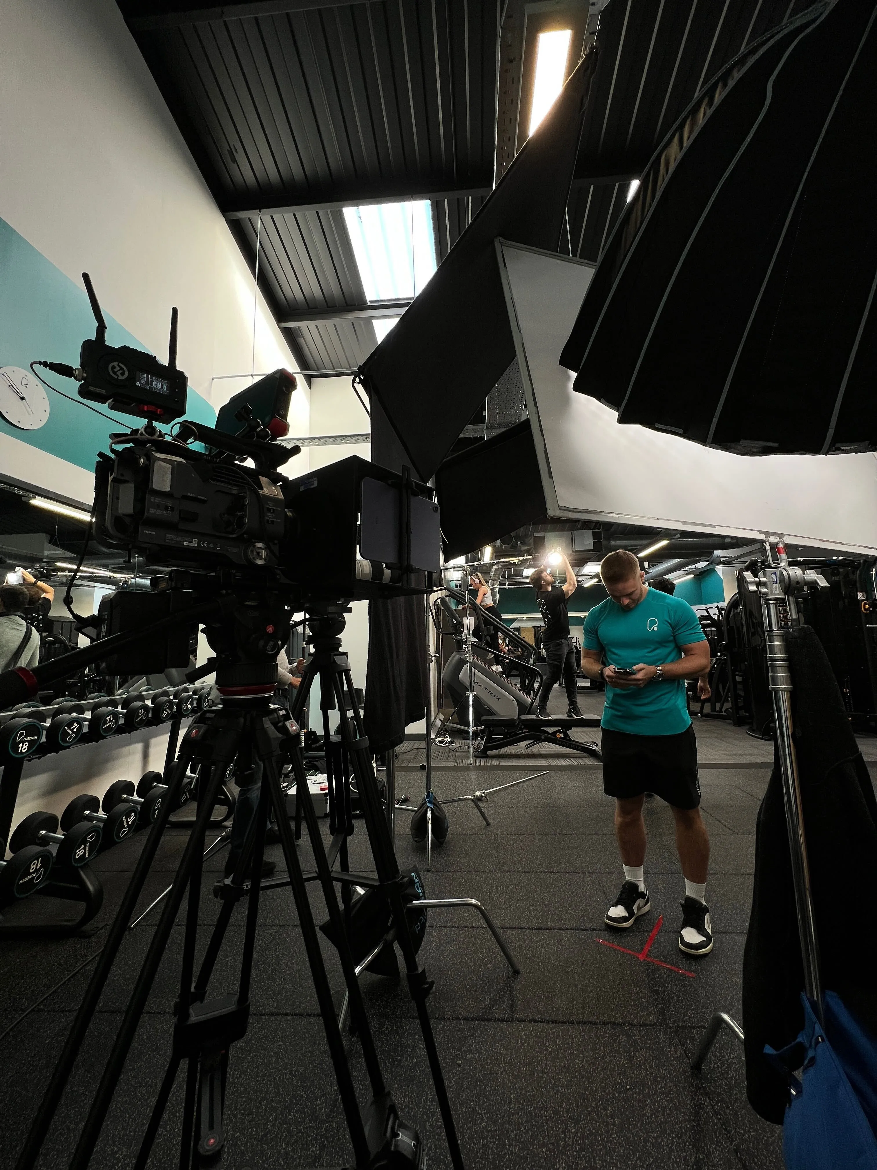 PureGym&above on set for a multi-platform video production