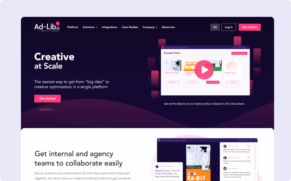 AdLib's website homepage