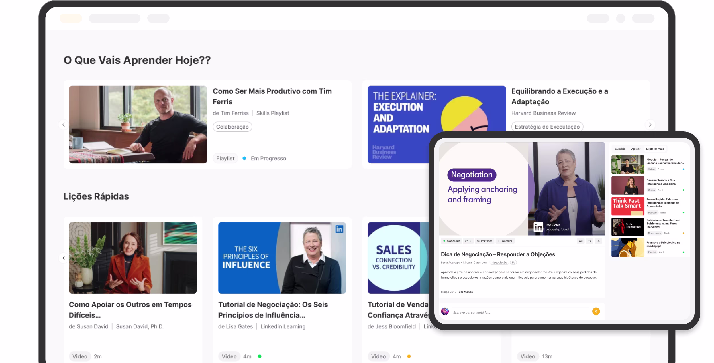 image of a tablet with learninghubz hub and a minimal square image with a video page, overall image representing no LMS? use learninghubz as your learning platform