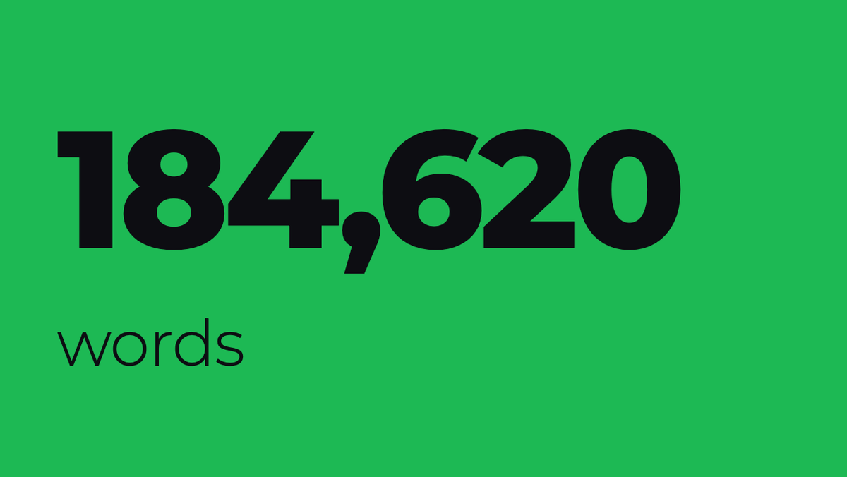 Word Counter, 184,620 words