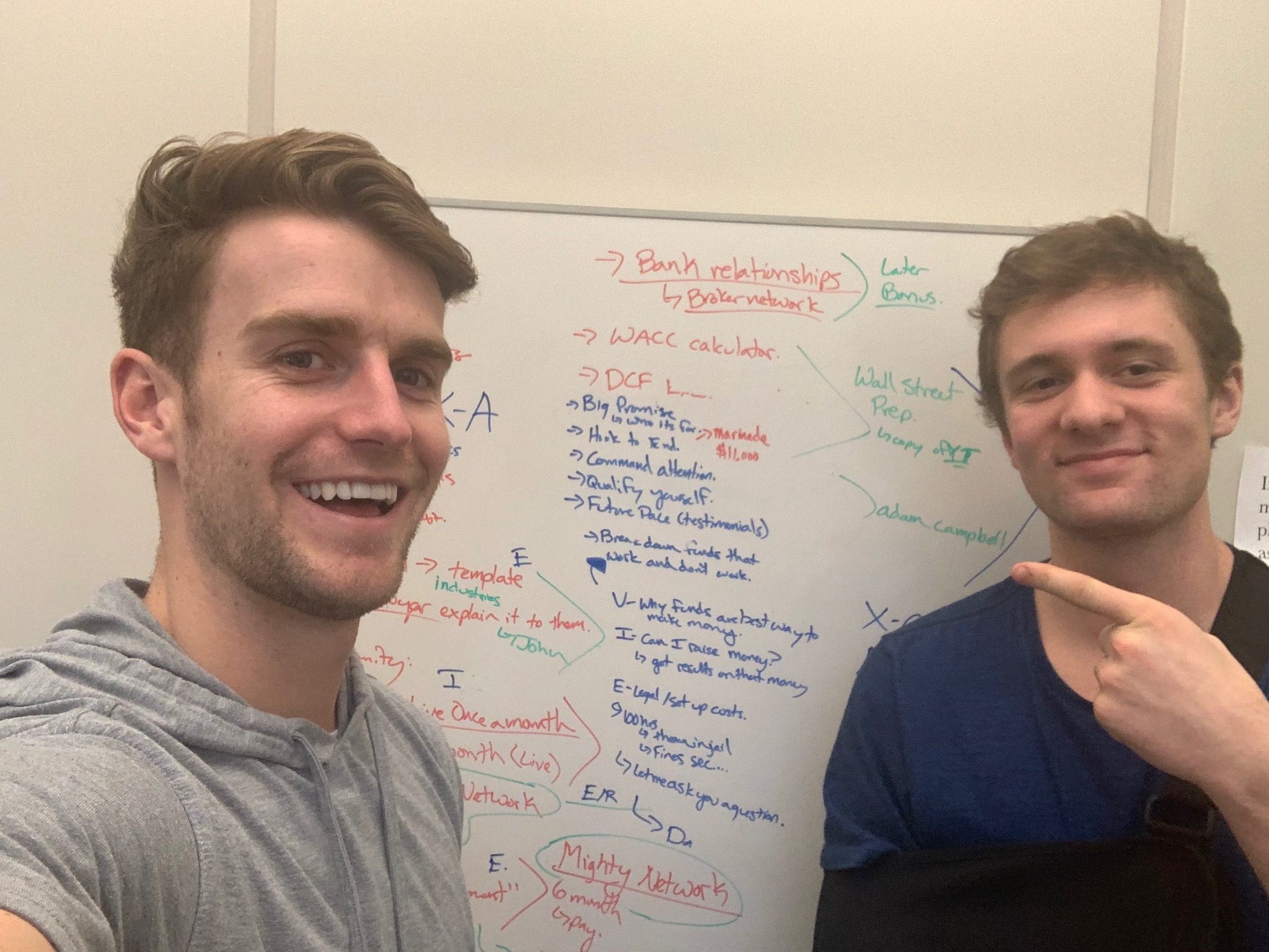 Bridger Pennington and Mason Vranes whiteboarding Fund Launch growth