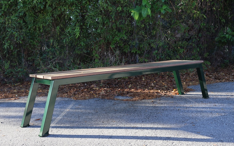 ustom 5-foot ipe wood golf course bench at Quaker Ridge Golf Club
