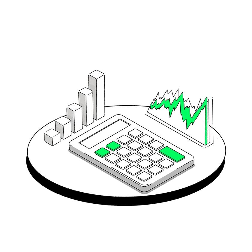 Illustration avec calculatrice et graphiques