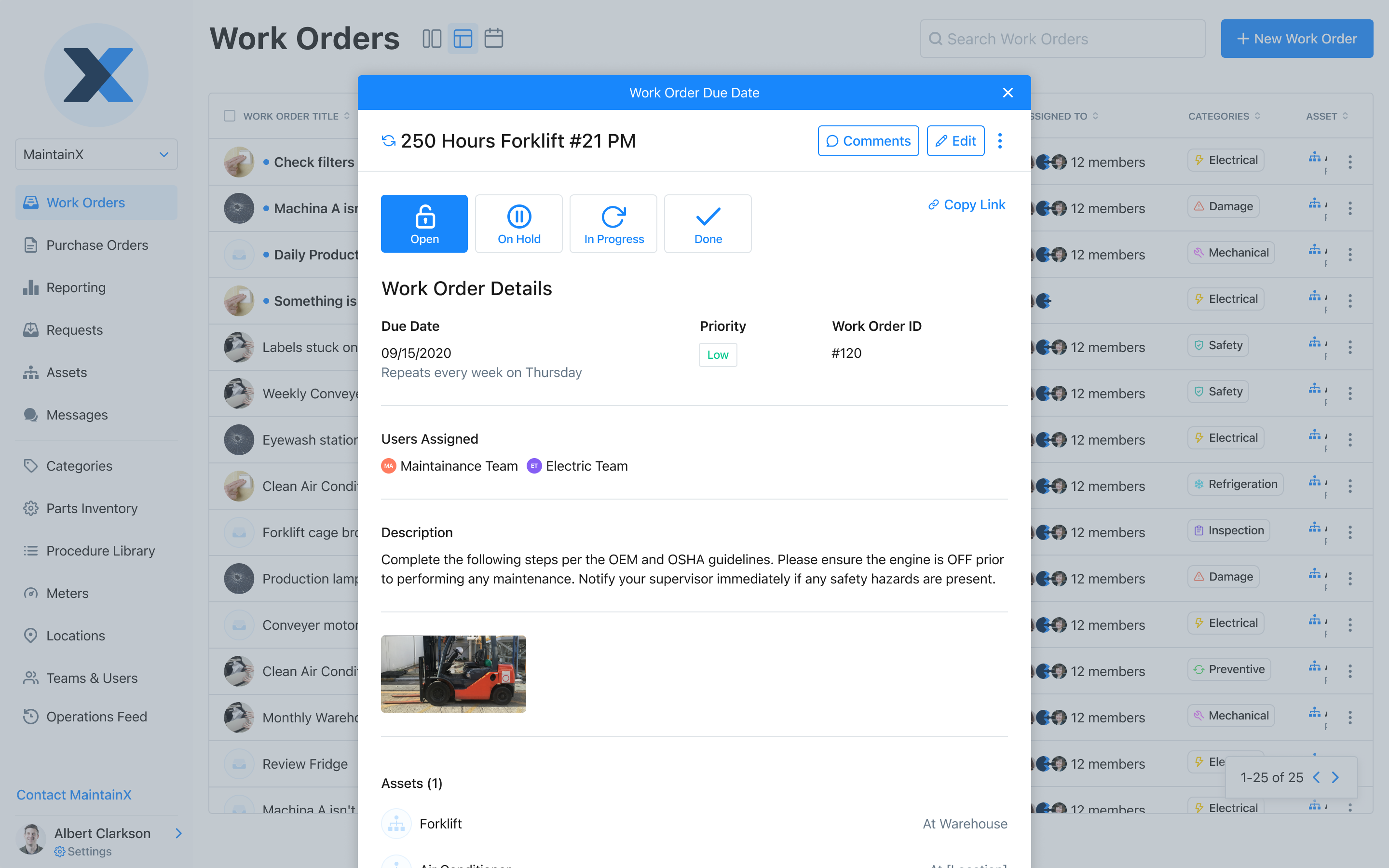 How to attach a procedure to an automated work order assignment