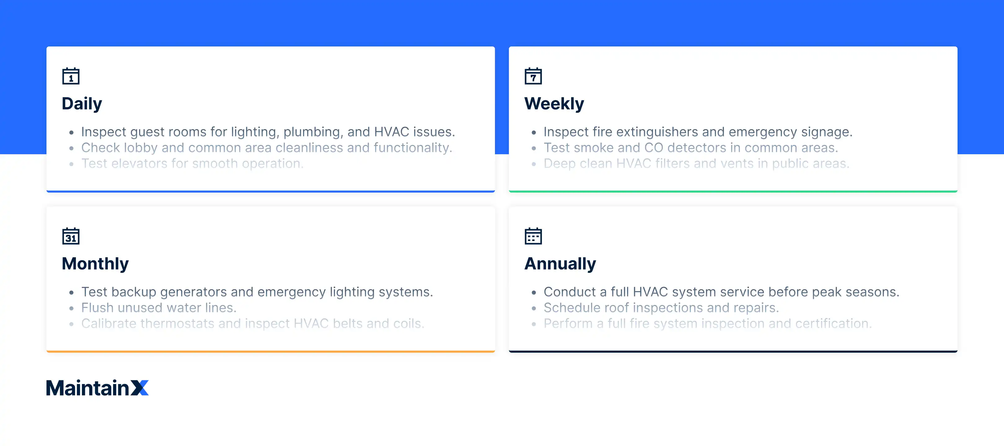 Hotel preventive maintenance checklist by frequency