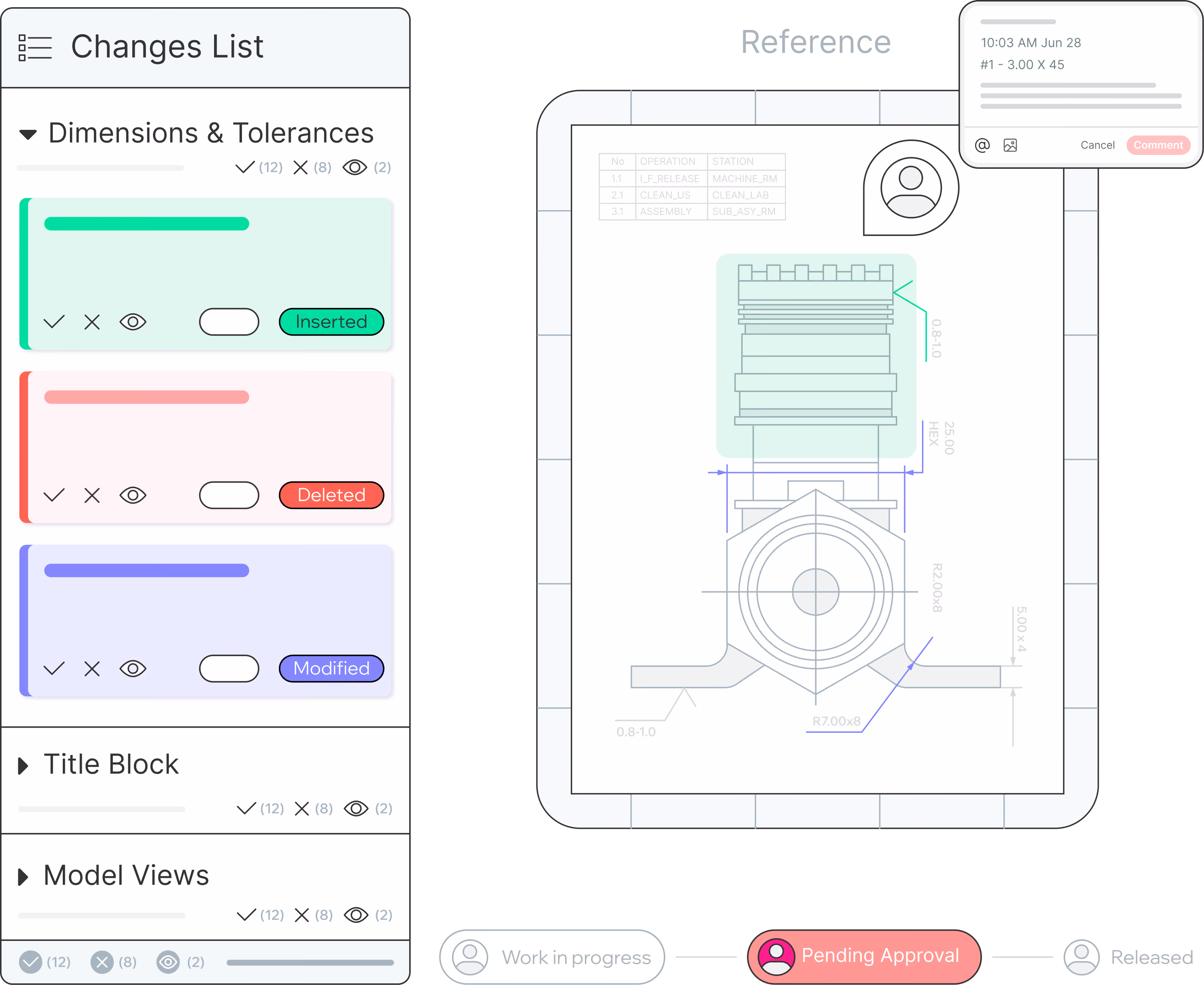 Vault version history and change review in bananaz